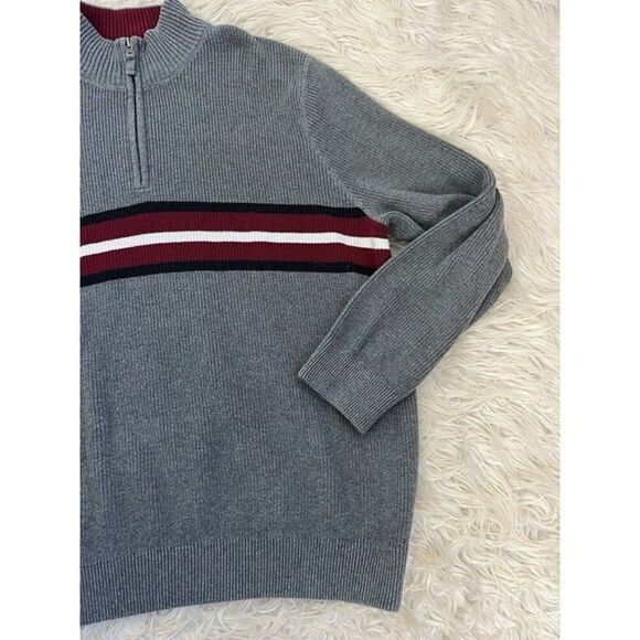 Eddie Bauer Mens Vintage Mock Neck 1/4 Zip Long Sleeve Pull Over Sweater Gray XL - Picture 8 of 9